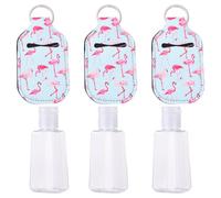 DOITOOL Lot de 6 Set de Set de Étuis en Néoprène pour Bouteilles Rechargeables de 30ml Porte-clés, Design Flamant Rose Unique, pour Panier de Pâques