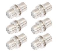 DOITOOL Lot de 6 Sets de Connecteurs F Femelle à Visser Étanches pour Câble Coaxial TV Adaptateur Droit Écrou et Joint Accessoires pour Antenne Satellite et Prolongation Câble Coaxial