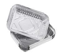DOITOOL Lot de 60 Barquettes Aluminium Jetables pour Barbecue 19.5 X 14.4 X 8 Cm Accessoires pour Barbecue Gaz Charbon Et Électrique Bac De Récupération des Graisses