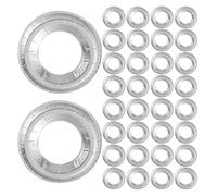 DOITOOL Lot de 60 protections jetables pour brûleurs à gaz : protections rondes de 23 cm (9 pouces) pour cuisinières à gaz - en aluminium - trou central de 11,8 cm