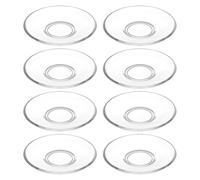 DOITOOL Lot de 8 assiettes en verre, soucoupes, tasses à thé, dessous de verre, assiettes à dessert, porte-sachets de thé, pour décoration de table de Noël, de cuisine