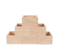 DOITOOL Lot de 8 Caisses en Bois Brut | Caisses de Rangement en Bois Naturel | Jardinière Cubique Rustique 3,94 X 3,94 X 2,36 Po Porte-vase en Centres de Table pour Mariage
