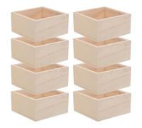 DOITOOL Lot de 8 Caisses en Bois Brut | Caisses de Rangement en Bois Naturel | Jardinière Cubique Rustique 8 X X 4 Cm Porte-vase en Centre de Table pour Mariage