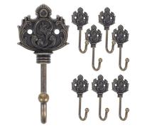 DOITOOL Lot de 8 Crochets Muraux Vintage en Fer Couleur Cuivre Antique Patères Métalliques pour Suspendre Manteaux Chapeaux et Paquet Porte-Manteau Mural Décoratif pour Entrée et Salle