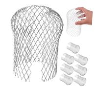 DOITOOL Lot de 8 filtres à feuilles pour gouttière, gouttière, gouttière, protection en maille d'aluminium durable pour systèmes de drainage, installation facile, utilisation polyvalente, gouttières