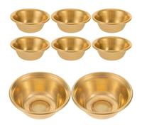DOITOOL Lot de 8 Petits Bols en Cuivre pour Eau Bénite Bouddhiste, Coupes D'offrandes Rituelles, Solide et Décoratif pour Autels Personnels et Cérémonies de Temple