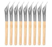 DOITOOL Lot de 9 stylos d'impression batik DIY - Outil de sculpture sur céramique avec manche en bois - Outil de modelage pour la peinture sur tissu et la céramique