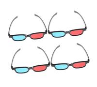 DOITOOL Lunettes 3D Rouges et Bleues Universelles en Plastique Lot de 4 Légères pour Télévision et Smartphone pour Cinéma et Projection à Domicile