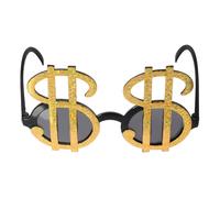 DOITOOL Lunettes de Fête Noires et Dorées en Plastique, Accessoires Photo Originaux pour Soirées à Thème, Verres Décoratifs Légers et Sûrs, pour Anniversaires, Mariages et Événements