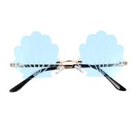 DOITOOL Lunettes de Soleil Bleues en Métal et PC Texture Coquillage, Décor de Fête et Accessoire Photo pour Soirées et Photomatons