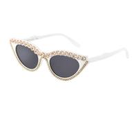 DOITOOL Lunettes de Soleil Œil de Chat Vintage Blanches Légères en PC Protection Uv, Camping Port Quotidien des Femmes Élégantes