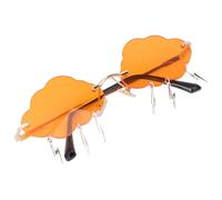 DOITOOL Lunettes Élégantes sans Monture Style Nuage avec Éclairs Accessoires pour Soirée et Festival Protection Anti-éblouissement pour Petit Visage