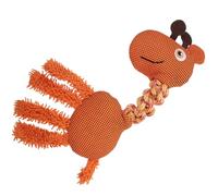 DOITOOL Mâcher pour Chien en Peluche Sonore, Nettoyage des Dents | Corde Nouée en Coton, Forme Girafe, Interaction Forte et Détente, pour Chat et Chien