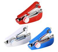 DOITOOL Machine à Coudre Manuelle Portable 3 Pièces Mini Taille Compacte Blanc Bleu Rouge, Outil Pratique pour Couture Maison, Voyage et Réparations Textiles