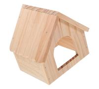 DOITOOL Maison en Bois pour Hamster et Cobaye Plateforme de Nourrissage, Habitat Solide, Petite Cabane Bois Naturel, Adaptée Cage Hamster et Petits Rongeurs, Animaux de Compagnie