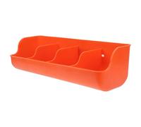 DOITOOL Mangeoire pour Porcs en Plastique 4 Compartiments Orange Distributeur D’Aliments Mural pour Porcelets Auge Moyenne Adaptée Alimentation Ferme Facile à Nettoyer Polyvalente