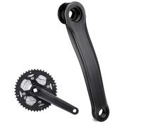 DOITOOL Manivelle Gauche pour Vélo en Alliage D'aluminium Noir, Forte et Solide Axe Horizontal Carré, Compatible Vélo de Montagne et Fixie