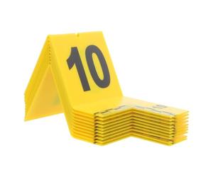 DOITOOL Marqueurs de Scène de Crime Numérotés 1 à 10 Échelle | Plastique Jaune, Chiffres Clairs et Larges, Résistant à Pluie et Poussière, Jeu D’enquête