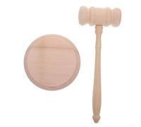 DOITOOL Marteau De Vente Aux Enchères en Bois De Hêtre 42mm x 90mm Socle, Maillet du Juge Multifonction pour Vente Aux Enchères Et Usage en Cour