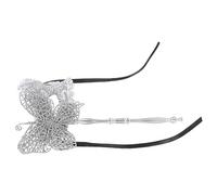 DOITOOL Masque de Carnaval Vénitien à Tenue Manuelle pour Femmes Masque de Bal Mascarade Élégant et Mystérieux Argent pour Fête Dansante Cosplay et Mardi Gras