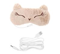 DOITOOL Masque Yeux Chauffant USB en Velours Khaki Effet Occultant et Design Nez en Arc, Voyage Train