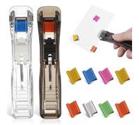 DOITOOL Mini Agrafeuse pour Trombones Portable en Plastique et Métal Distributeur Compact pour Organiser Fichiers et Documents Facilement