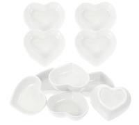 DOITOOL Mini Bols à Sauce en Céramique Blanche Lot de 10 Forme de Cœur Polyvalents et Faciles à Nettoyer, pour Fruits et Vinaigre en Restauration ou Mariage Réutilisable