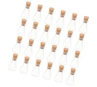 DOITOOL Mini Bouteilles en Verre Faites Main Lot de 24 Bouchon en Liège, Décorations Délicates pour Créations Artisanales et Accessoires Suspendus