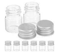 DOITOOL Mini Bouteilles en Verre Transparent Stockage Multifonctionnel Lot de 100 5 ML Bouchons à Vis en Alliage D'aluminium pour Décorations de et Artisanat