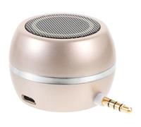 DOITOOL Mini-Enceinte Portable A5 à Brancher, Haut-Parleur Externe Entrée Audio 3,5 Mm, Design Compact et Léger, Finition Brillante Couleur Or, pour Bureau et Usage Mobile
