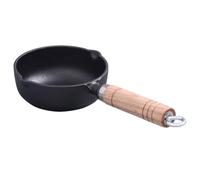 DOITOOL Mini Poêle en Fonte 11 CM avec Poignée en Bois Petite Casserole Verser Huile Chauffe-Beurre Polyvalente Cuisine Ustensile Compact Cuisson à Induction et Usage Quotidien