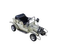 DOITOOL Modèle de Voiture Ancienne en Métal Blanc Vintage Décoration Artisanale en Fer Forgé pour Maison Bar et Club Objet de Collection Nostalgique pour Passionnés D’Artisanat