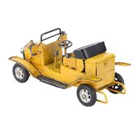 DOITOOL Modèle Voiture Vintage en Métal Jaune Décoratif, Objet Décoration Métal Ancien pour Maison, Bar ou Magasin, Artisanat Fer Forgé, Collection Passionné, Voiture Miniature Époque