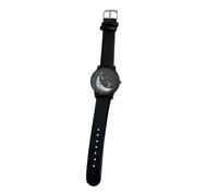 DOITOOL Montre D’Astronaute Noire avec Bracelet en Cuir, Style Classique | Alliage et Composant Électronique, Usage Mixte Homme Femme, Présent Astronomie Adulte, Design Chic
