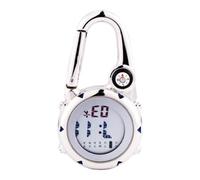 DOITOOL Montre en Acier Inoxydable Affichage Date et Alarme Bleu Mousqueton Multifonction pour Activités Extérieures et Escalade