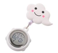 DOITOOL Montre Médicale Numérique à Clip Rétractable pour Infirmière | Affichage Digital Lisible, Lanière Élastique Intégrée, Verre et Silicone, Blanc, pour Urgences et Nuits