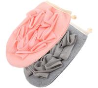 DOITOOL Moufles Exfoliants Bain 2pcs en Pe Nettoyage Profond et Prévention des Bactéries, Accessoires Salle de Bain pour W nds à L'hôtel ou Camping