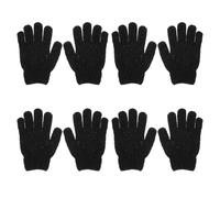 DOITOOL Moufles Exfoliants Corps Faciles à Nettoyer Noirs en Polyester 4 Paires Nettoyage Profond Économisent Temps et Énergie pour Usage Quotidien