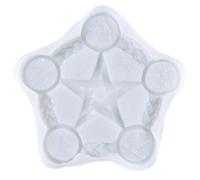 DOITOOL Moule à Chandelier Pentagramme en Silicone Blanc Flexible pour Bougies Divinatoires, Supporte Cinq Bougies, pour Rituels et Décoration Magique