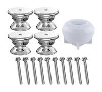 DOITOOL Moule Silicone Hexagonal pour Poignée de Tiroir, Kit 6 Faces Transparentes Socles et Vis, Conçu pour Fabrication de Boutons de Meubles et Loisirs Créatifs