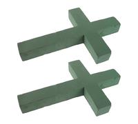 DOITOOL Mousse à Fleurs en Croix 2 Pièces pour Cimetières et Églises Mousse Verte Réutilisable pour Arrangements Floraux Funéraires