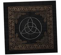 DOITOOL Nappe de Table Rituelle Triple Lune en Tissu Noir Stable et Résistant avec Paquet de Rangement pour Cartes de Tarot Décoration de Bureau ou Fête, 1 Set