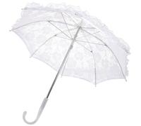 DOITOOL Ombrelle de Dentelle Blanche pour Mariage, Scène et Photographie | Poignée Ergonomique, Prise en Main Facile, Usage Multi-fonctionnel, Acier et Plastique, Style Blanc