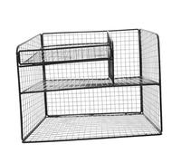 DOITOOL Organiseur de Bureau Métal Noir à Niveaux avec Porte-Documents et Support Téléphone Bac à Courrier Compact pour Gestion des Papiers Au Bureau Domicile