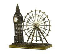 DOITOOL Ornement Architectural de l'horloge de Londres en Alliage de Zinc, | Couleur Or, Design Réaliste Minimaliste, Décoration Polyvalente pour Étagères