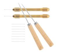 DOITOOL Outil D’Implantation de Cheveux pour Poupée DIY Kit 2 Manches en Alliage Métallique et 2 Manches Effet Bois 10 Aiguilles Interchangeables 06 MM Accessoires Précis pour