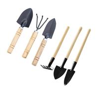 DOITOOL Outils de Jardinage à Main 6 Pièces Truelle et Pelle Petite Taille en Fer et Bois, Kit pour Plantation Intérieure et Extérieure, Adapté aux Plantes en Pot, Bonsaïs et Légumes
