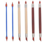 DOITOOL Outils de Sculpture pour pâte polymère Double extrémité 6 pièces en | Tubes en cuivre et embouts en silicone, pour modeler et graver l’argile, légers et portables, nettoyage facile
