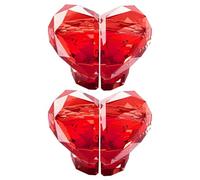 DOITOOL Paire de poussoirs de bouton de toilette Bouton-poussoir transparent en forme de cœur pour réservoir de toilette - Aide à la poussée - Poignée de levage du couvercle pour femmes aux ongles