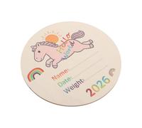 DOITOOL Pancarte Bois Naissance Disque Naturel pour -né Espace Dédié Détails Naissance, Accessoire Solide pour Séance Photo Commémorative Bébé